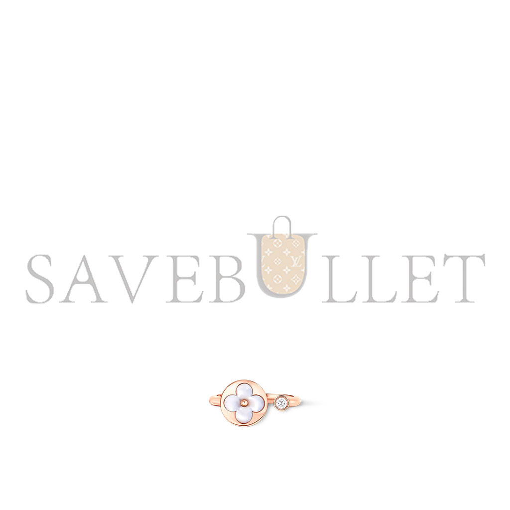 l**is V*t*n colour blossom mini sun ring, pink gold, white mother-of-pearl and diamond q9l68f